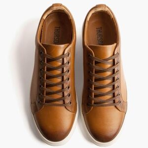 Thursday Friday Everyday Premier Low Top Toffee Caramel Leather Sneakers 13.5